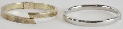 Lot 1626 - A 925 hallmarked silver snap bangle, diameter...
