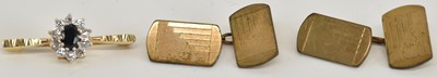 Lot 1531 - A 9ct yellow gold sapphire and diamond set...