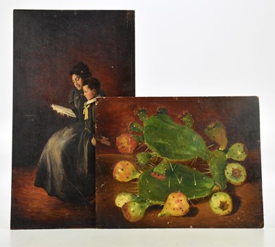Lot 1928 - UNATTRIBUTED; oil on panel, mother with child,...