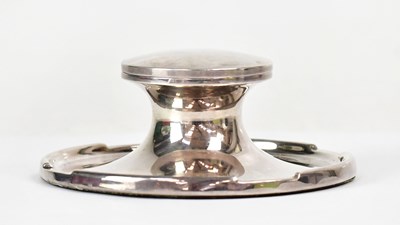 Lot 573 - A hallmarked silver capstan inkwell, with...