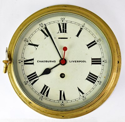 Lot 162 - CHADBURNS, LIVERPOOL; a wall mounted brass...