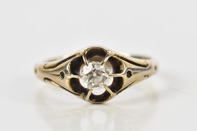 Lot 161 - An 18ct yellow gold diamond solitaire ring,...