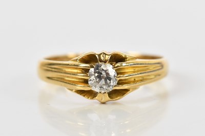 Lot 120 - An 18ct yellow gold diamond solitaire ring,...