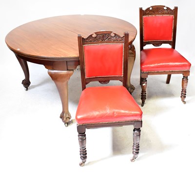 Lot 43 - A Georgian-style mahogany D-end extending...