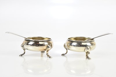 Lot 1303 - A pair of George II hallmarked silver open...