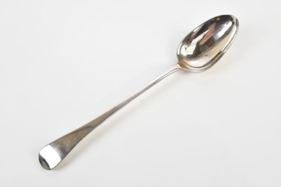 Lot 1139 - A George III hallmarked silver basting spoon,...