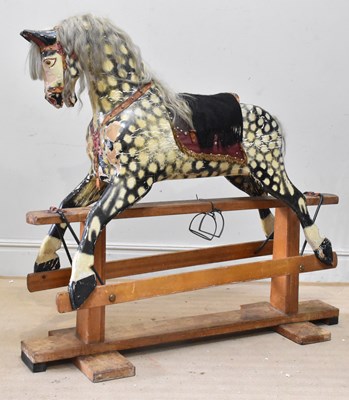 Lot 2432 - A large and impressive vintage rocking horse,...