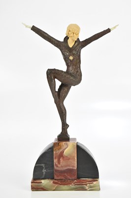 Lot 1719 - A reproduction Art Deco style bronzed metal...
