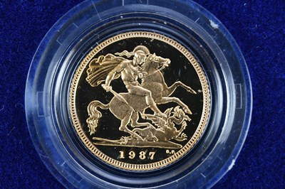 Lot 1466 - An Elizabeth II proof half sovereign, 1987,...