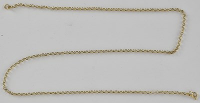 Lot 1470 - A 9ct gold belcher link necklace with ring...