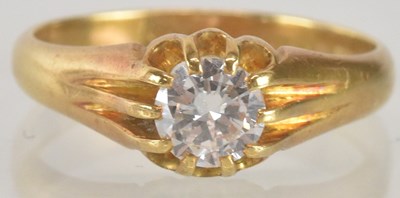 Lot 1220 - A 18ct gold diamond set solitaire, the diamond...