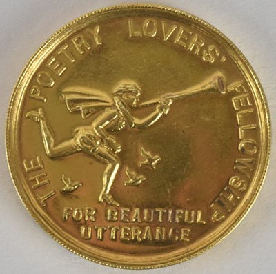 Lot 1699 - A 9ct gold prize medallion awarded for...
