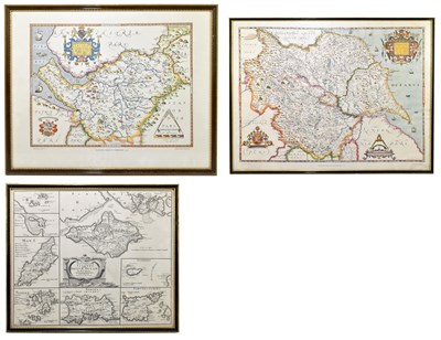 Lot 1444 - TAYLOWE LTD; a 20th century printed Saxton's map of Cheshire