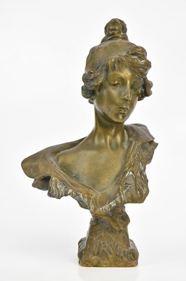 Lot 56 - EMMANUEL VILLANIS (1858-1940); a bronze bust, '...
