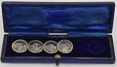 Lot 1655 - LEVI & SALAMAN; a cased set of four silver...