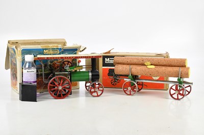 Lot 2433 - MAMOD; a steam tractor and lumber wagon, both...