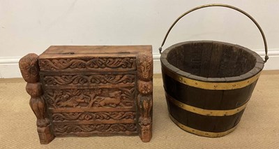 Lot 699 - An Eastern table top cabinet, 33 x 42 x 2cm,...