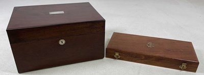 Lot 78 - A Victorian rosewood travelling box, 16 x 30.5...