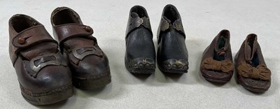 Lot 79 - Two pairs of 19th century child's clogs, one...