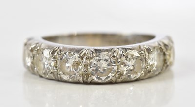 Lot 40 - An 18ct white gold seven stone diamond half...