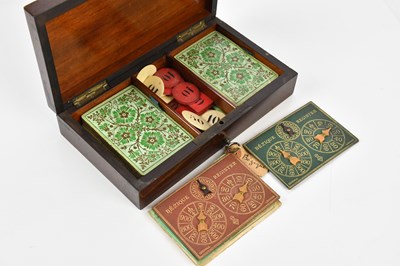 Lot 2369 - A Victorian rosewood cased Bezique game set...