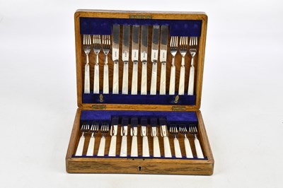 Lot 1118 - JOHN SANDERSON & SON; an oak cased set of...