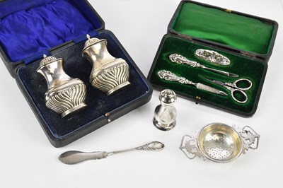 Lot 1335 - A pair of George V hallmarked silver...