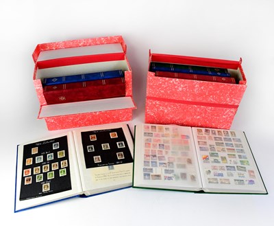 Lot 776 - Eight stamp albums, sparsely filled with world...