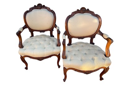 Lot 2121 - A pair of Continental Louis XV style carved...