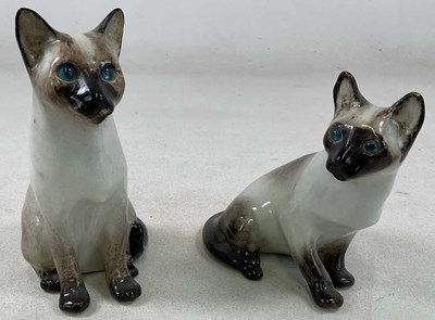 Lot 239 - WINSTANLEY; two Siamese kittens, signed and...