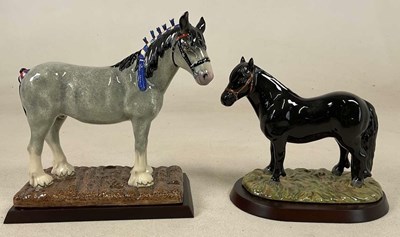 Lot 158 - ROYAL DOULTON; Clydesdale and Shetland pony,...