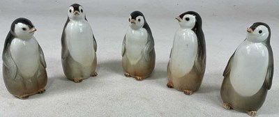 Lot 254 - LOMONOSOV; five penguin chick figures, marked '...