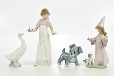 Lot 175 - LLADRÓ; a figure of young girl with wand and...