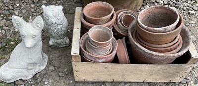 Lot 678 - A small quantity of terracotta garden pots,...
