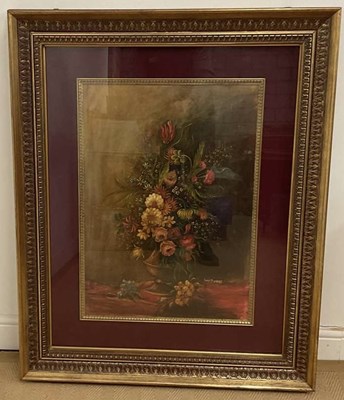 Lot 294 - LUIGI SIGNORI, oil, floral still life study,...