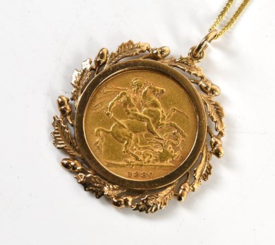 Lot 331 - A Victorian full sovereign, 1880, young head,...