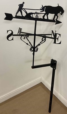 Lot 175 - A metalwork weather vane, with top featuring a...