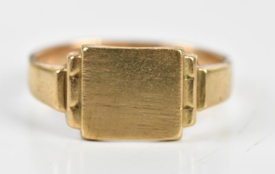 Lot 178 - A gentleman's yellow metal signet with vacant...
