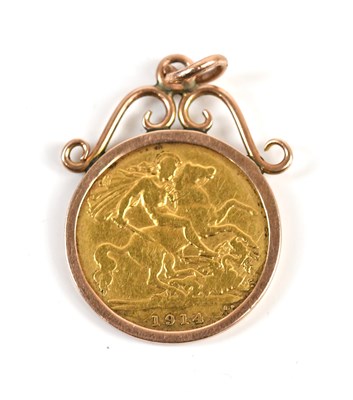 Lot 1477 - A George V half sovereign, 1914, in yellow...