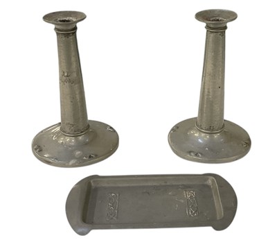 Lot 580 - ARCHIBALD KNOX FOR TUDRIC PEWTER; an early...