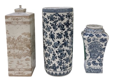 Lot 809 - A large modern decorative lidded temple jar,...
