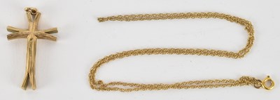 Lot 1418 - A 9ct yellow gold fine link necklace, length...