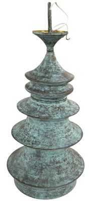 Lot 107 - A modern patinated gilt metal ceiling light,...