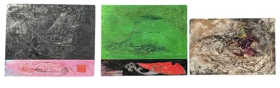 Lot 209 - A large abstract oil and mixed media on board,...