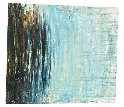 Lot 226 - A modern abstract oil and wax on board,...