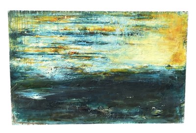 Lot 258 - A modern abstract textured oil on board, 89 x...