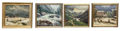 Lot 264 - ARTUR EITLER; a group of four small oils on...
