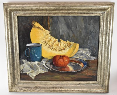 Lot 266 - ARTUR EITLER; oil on board, still life of...