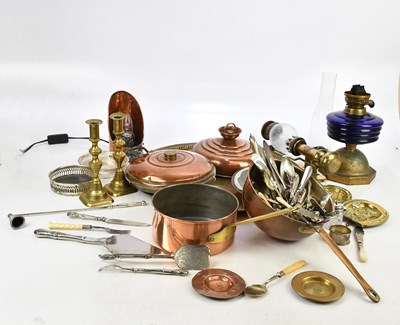 Lot 2409 - A collection of assorted metalware including...