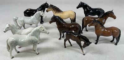 Lot 210 - BESWICK; ten ponies, to include Exmoor,...